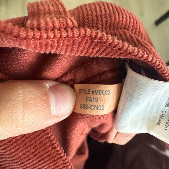 Madewell Cali Demi-Boot Jeans Corduroy Button Fly in Canterbury Red M0602 Sz 25 - Picture 6 of 8